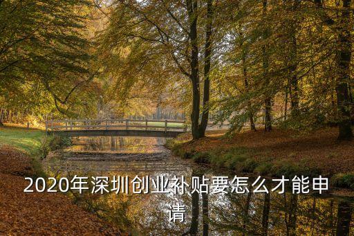 深圳創業補貼政策2020申請條件，2020年深圳市創業補貼和創業貸款申請條件和政策變動