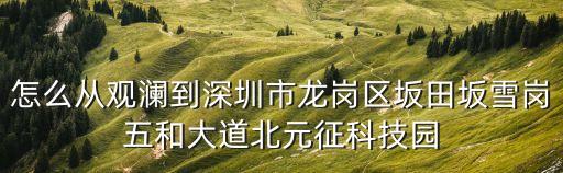 怎么從觀瀾到深圳市龍崗區坂田坂雪崗五和大道北元征科技園