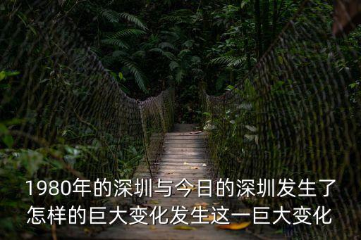 深圳巨變的根本原因，1980年的深圳與今日的深圳發(fā)生了怎樣的巨大變化發(fā)生這一巨大變化