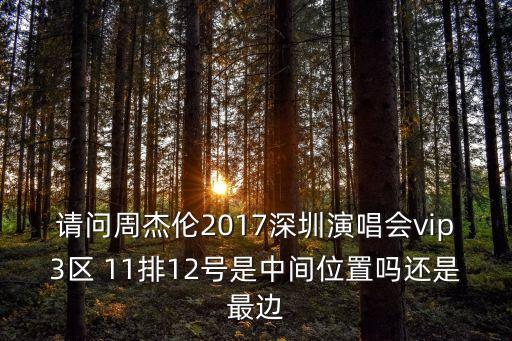 請問周杰倫2017深圳演唱會vip3區 11排12號是中間位置嗎還是最邊