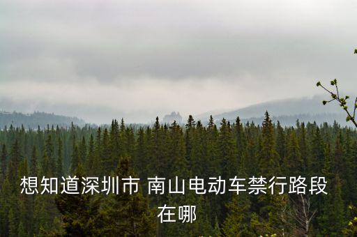 深圳市南山區新規電動車，想知道深圳市 南山電動車禁行路段 在哪