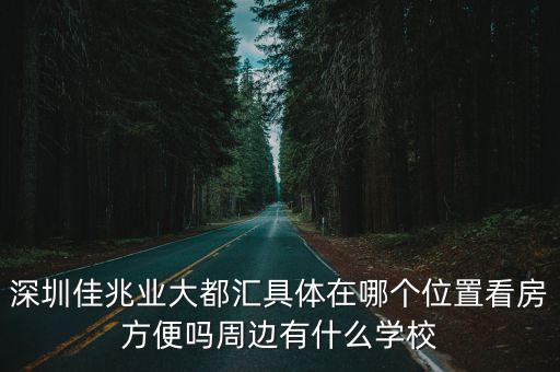 深圳佳兆業(yè)大都匯具體在哪個(gè)位置看房方便嗎周邊有什么學(xué)校