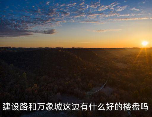 建設路和萬象城這邊有什么好的樓盤嗎