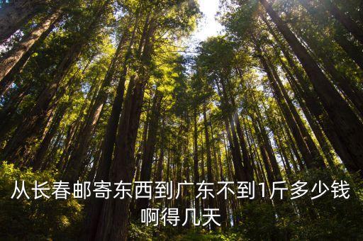 從長春郵寄東西到廣東不到1斤多少錢啊得幾天