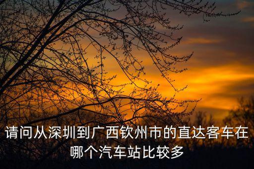 深圳寶安到廣西欽州多少公里，請問從深圳到廣西欽州市的直達客車在哪個汽車站比較多