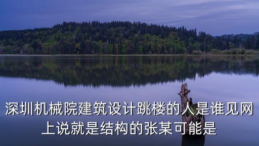 深圳7年級(jí)學(xué)生墜樓，深圳機(jī)械院建筑設(shè)計(jì)跳樓的人是誰見網(wǎng)上說就是結(jié)構(gòu)的張某可能是