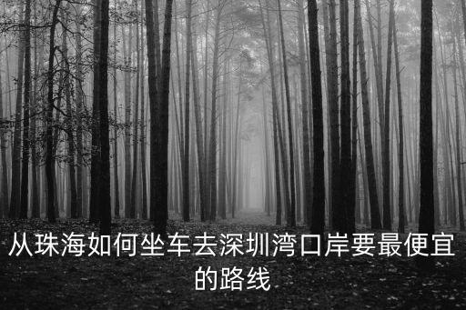 從珠海如何坐車去深圳灣口岸要最便宜的路線