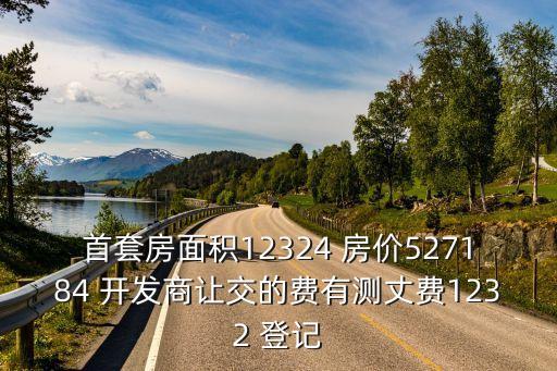 首套房面積12324 房價527184 開發(fā)商讓交的費有測丈費1232 登記