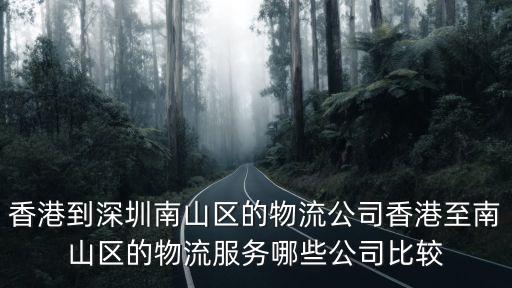 香港到深圳南山區的物流公司香港至南山區的物流服務哪些公司比較
