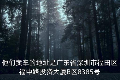 他們賣車的地址是廣東省深圳市福田區福中路投資大廈B區8385號