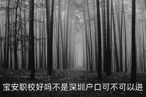 寶安職校好嗎不是深圳戶口可不可以進(jìn)
