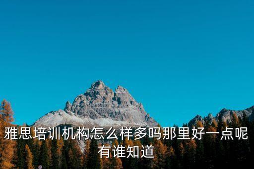 雅思培訓機構怎么樣多嗎那里好一點呢有誰知道