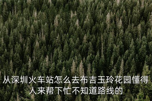 從深圳火車(chē)站怎么去布吉玉玲花園懂得人來(lái)幫下忙不知道路線的
