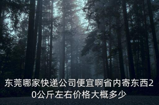 東莞同城配送哪家便宜，東莞哪家快遞公司便宜啊省內寄東西20公斤左右價格大概多少