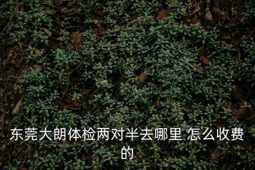 東莞大朗體檢兩對半去哪里 怎么收費的