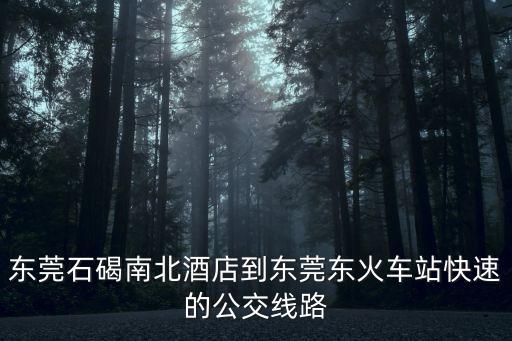 東莞石碣南北酒店到東莞東火車站快速的公交線路