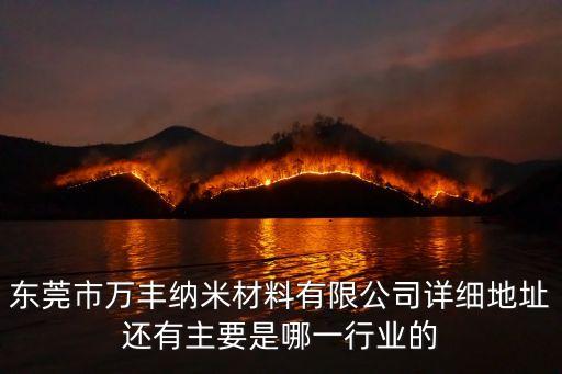 東莞市萬豐納米材料有限公司詳細(xì)地址還有主要是哪一行業(yè)的