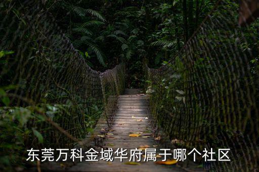 東莞萬科金域華府屬于哪個社區