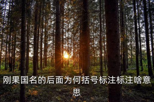 剛果國(guó)名的后面為何括號(hào)標(biāo)注標(biāo)注啥意思
