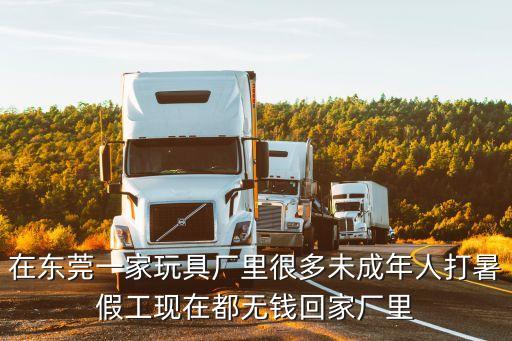 在東莞一家玩具廠里很多未成年人打暑假工現在都無錢回家廠里