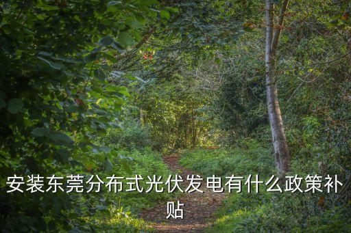 安裝東莞分布式光伏發電有什么政策補貼