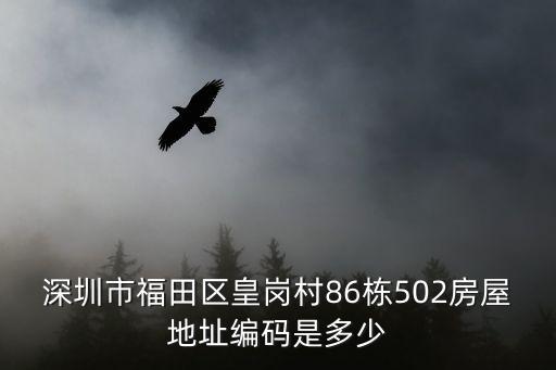 深圳市福田區(qū)皇崗村86棟502房屋地址編碼是多少