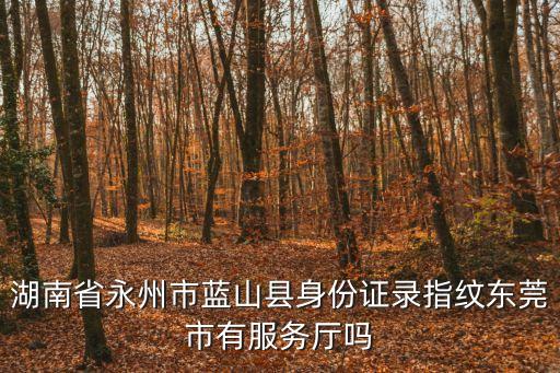 東莞哪里可以補錄湖南道縣人指紋，湖南省永州市藍山縣身份證錄指紋東莞市有服務廳嗎