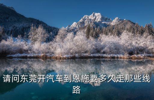 請問東莞開汽車到恩施要多久走那些線路