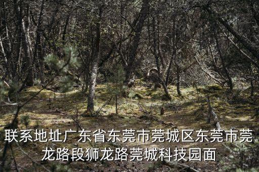 聯系地址廣東省東莞市莞城區東莞市莞龍路段獅龍路莞城科技園面