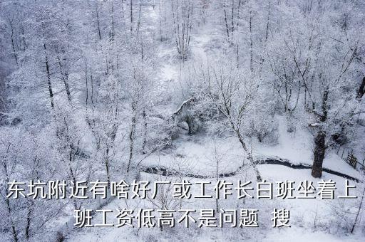 東坑附近有啥好廠或工作長白班坐著上班工資低高不是問題  搜