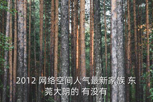 2012 網(wǎng)絡(luò)空間人氣最新家族 東莞大朗的 有沒有