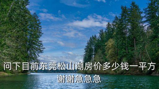 問下目前東莞松山湖房價(jià)多少錢一平方謝謝急急急