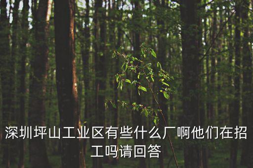 深圳坪山工業區有些什么廠啊他們在招工嗎請回答