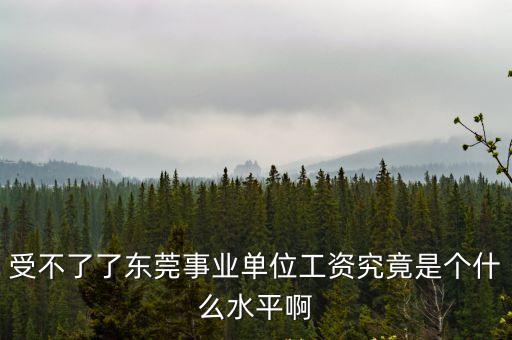 受不了了東莞事業單位工資究竟是個什么水平啊