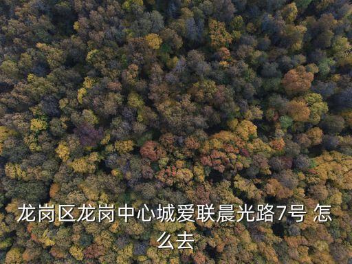 龍崗區龍崗中心城愛聯晨光路7號 怎么去