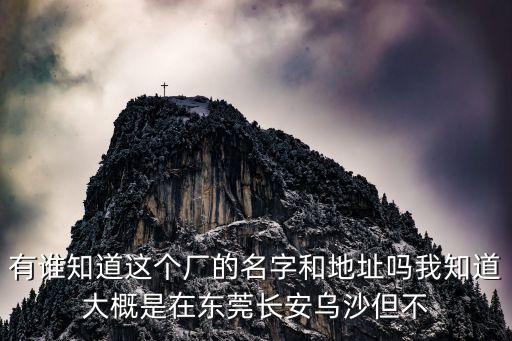 有誰(shuí)知道這個(gè)廠的名字和地址嗎我知道大概是在東莞長(zhǎng)安烏沙但不