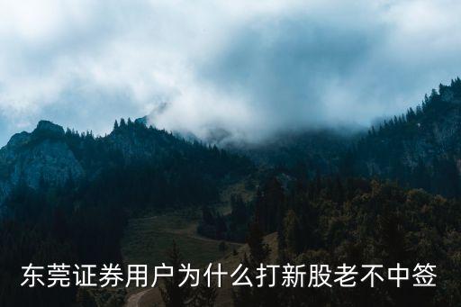 東莞證券用戶為什么打新股老不中簽