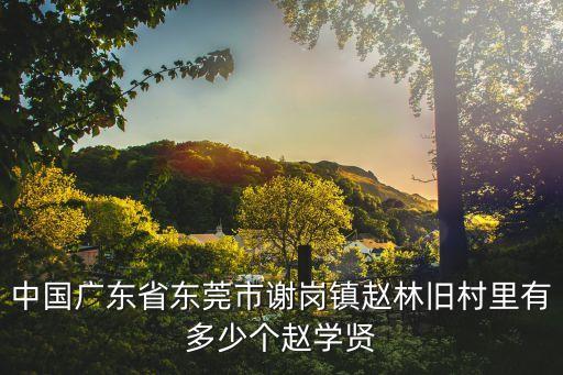 中國廣東省東莞市謝崗鎮(zhèn)趙林舊村里有多少個趙學賢