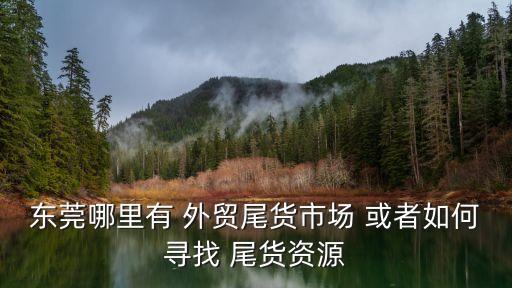 東莞尾貨批發在什么位置，虎門服裝尾貨批發市場地址那里
