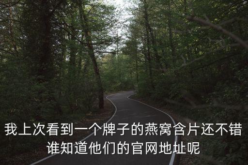 我上次看到一個牌子的燕窩含片還不錯誰知道他們的官網地址呢