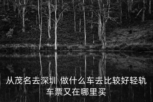 從茂名去深圳 做什么車去比較好輕軌車票又在哪里買
