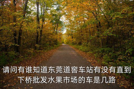 東莞路邊大車賣水果的，請問有誰知道東莞道窖車站有沒有直到下橋批發水果市場的車是幾路