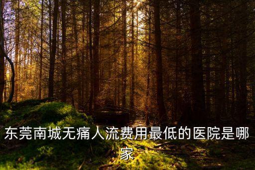 東莞南城無痛人流費用最低的醫院是哪家
