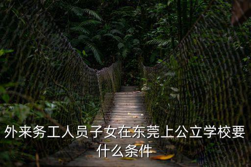 外來務工人員子女在東莞上公立學校要什么條件