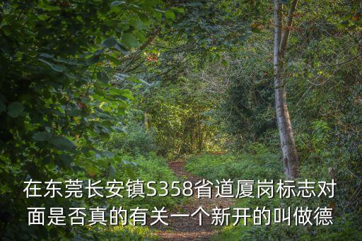在東莞長安鎮(zhèn)S358省道廈崗標志對面是否真的有關一個新開的叫做德