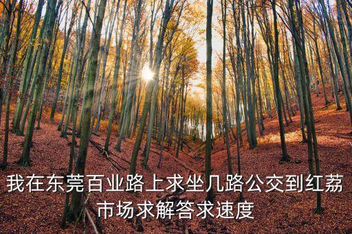 東莞市沙田鎮(zhèn)到紅荔路，我在東莞百業(yè)路上求坐幾路公交到紅荔市場求解答求速度
