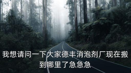 我想請問一下大家德豐消泡劑廠現在搬到哪里了急急急