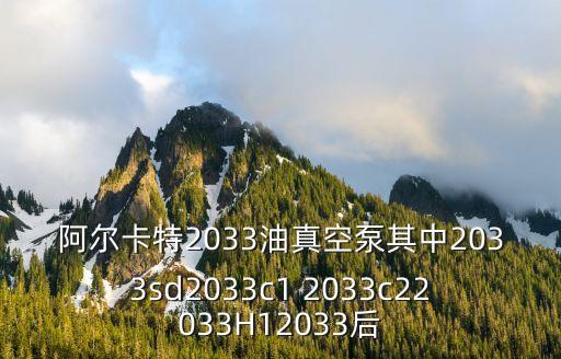 阿爾卡特2033油真空泵其中2033sd2033c1 2033c22033H12033后