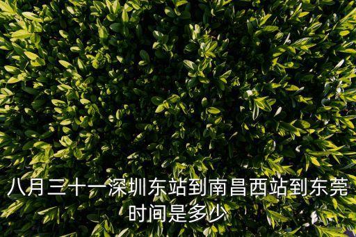 八月三十一深圳東站到南昌西站到東莞時間是多少