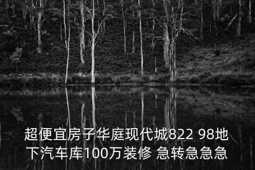 超便宜房子華庭現代城822 98地下汽車庫100萬裝修 急轉急急急